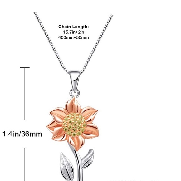 Sparkling Sunflower 14k Necklace - Picture 5 of 5